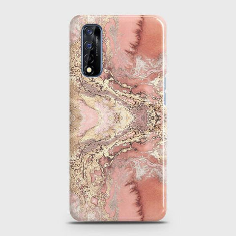 Realme Narzo 30 Cover - Trendy Chic Rose Gold Marble Printed Hard Case with Life Time Colors Guarantee