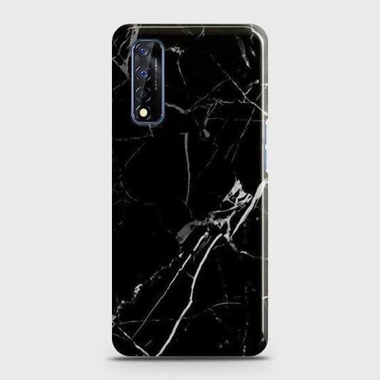 Realme Narzo 30 Cover - Black Modern Classic Marble Printed Hard Case with Life Time Colors Guarantee
