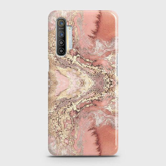 Realme XT Cover - Trendy Chic Rose Gold Marble Printed Hard Case with Life Time Colors Guarantee