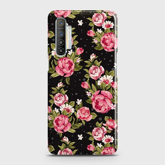 Realme XT Cover - Trendy Pink Rose Vintage Flowers Printed Hard Case with Life Time Colors Guarantee