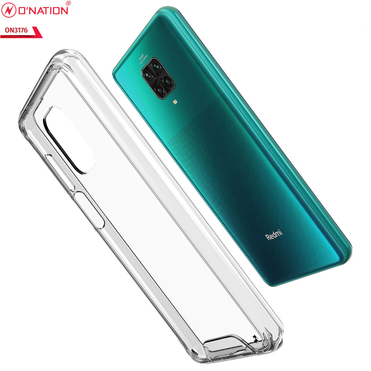 Xiaomi Redmi Note 9 Pro Cover - ONation Essential Series - Premium Quality No Yellowing Drop Tested Tpu+Pc Clear Soft Edges