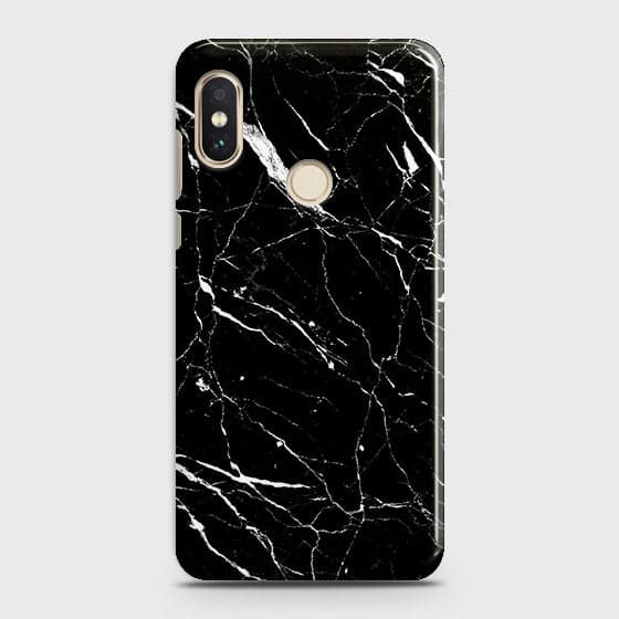 Xiaomi Mi A2 Lite / Redmi 6 Pro Cover - Trendy Black Marble Printed Hard Case with Life Time Colors Guarantee