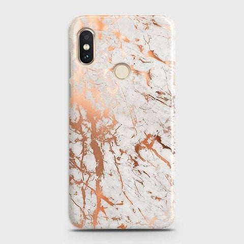 Xiaomi Mi A2 Lite / Redmi 6 Pro Cover - In Chic Rose Gold Chrome Style Printed Hard Case with Life Time Colors Guarantee
