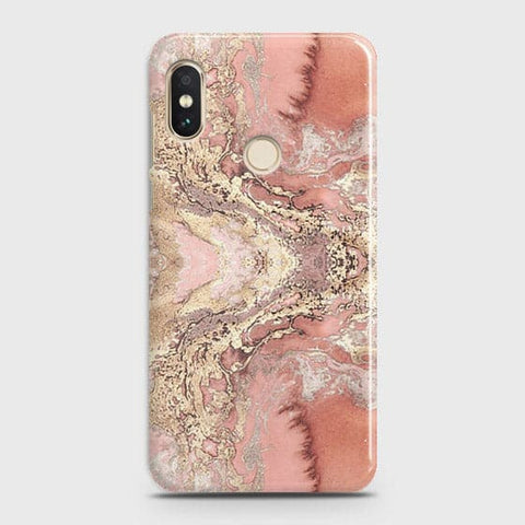 Xiaomi Mi A2 Lite / Redmi 6 Pro Cover - Trendy Chic Rose Gold Marble Printed Hard Case with Life Time Colors Guarantee