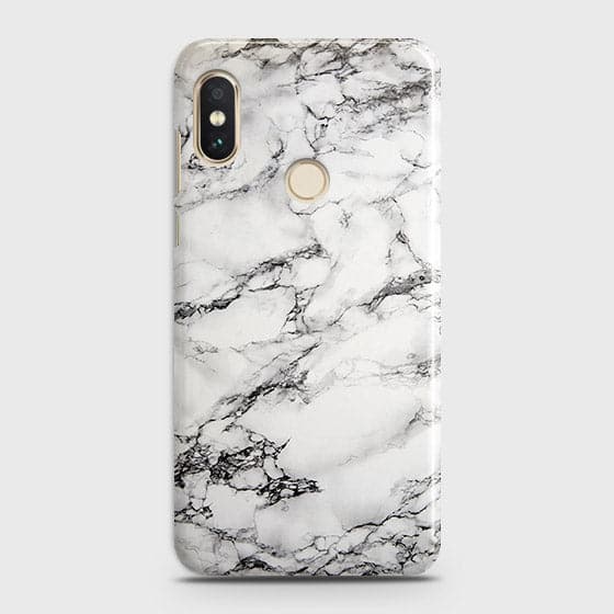 Xiaomi Mi A2 Lite / Redmi 6 Pro Cover - Matte Finish - Trendy Mysterious White Marble Printed Hard Case with Life Time Colors Guarantee