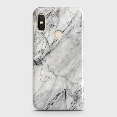 Xiaomi Mi A2 Lite / Redmi 6 Pro Cover - Matte Finish - Trendy White Floor Marble Printed Hard Case with Life Time Colors Guarantee - D2