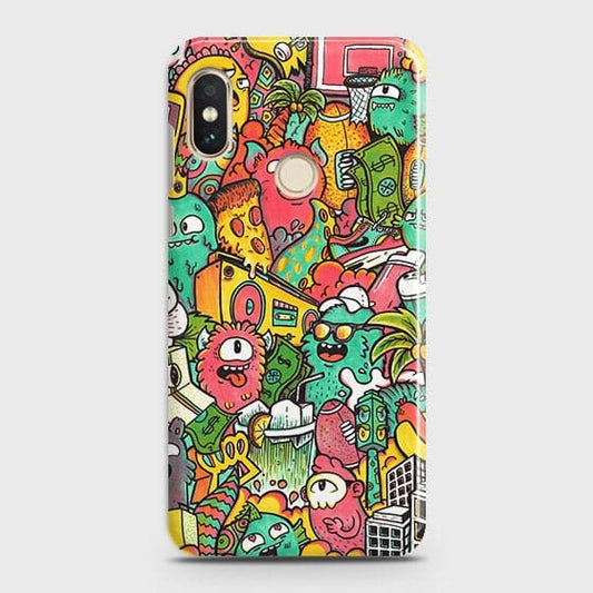 Xiaomi Mi A2 Lite / Redmi 6 Pro Cover - Matte Finish - Candy Colors Trendy Sticker Collage Printed Hard Case with Life Time Colors Guarantee