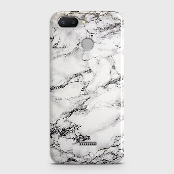 Xiaomi Redmi 6 Cover - Matte Finish - Trendy Mysterious White Marble Printed Hard Case with Life Time Colors Guarantee