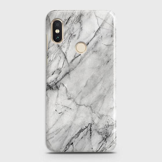 Xiaomi Redmi Note 6 Pro Cover - Matte Finish - Trendy White Floor Marble Printed Hard Case with Life Time Colors Guarantee - D2