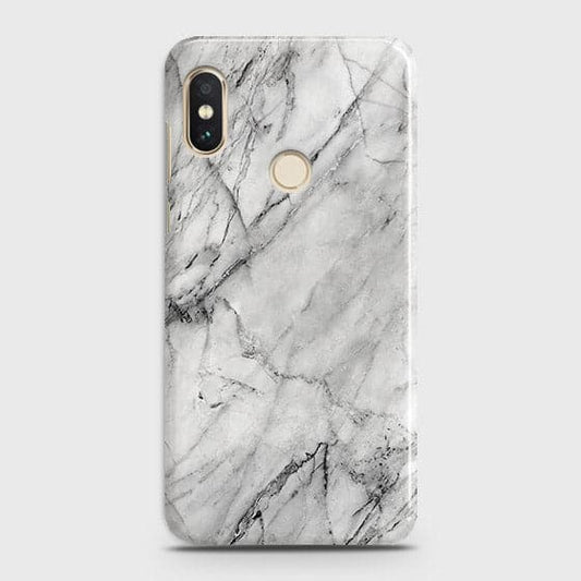 Xiaomi Redmi Note 6 Pro Cover - Matte Finish - Trendy White Floor Marble Printed Hard Case with Life Time Colors Guarantee - D2