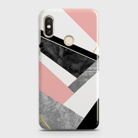 Xiaomi Redmi Note 6 Pro Cover - Matte Finish - Geometric Luxe Marble Trendy Printed Hard Case with Life Time Colors Guarantee