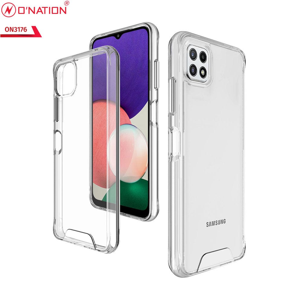 Samsung Galaxy A22 5G Cover - ONation Essential Series - Premium Quality No Yellowing Drop Tested Tpu+Pc Clear Soft Edges