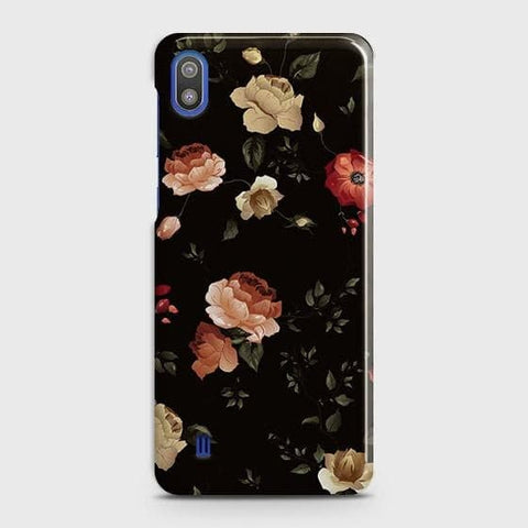 SAMSUNG GALAXY A10 Cover - Matte Finish - Dark Rose Vintage Flowers Printed Hard Case with Life Time Colors Guarantee