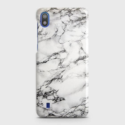 SAMSUNG GALAXY A10 Cover - Matte Finish - Trendy Mysterious White Marble Printed Hard Case with Life Time Colors Guarantee