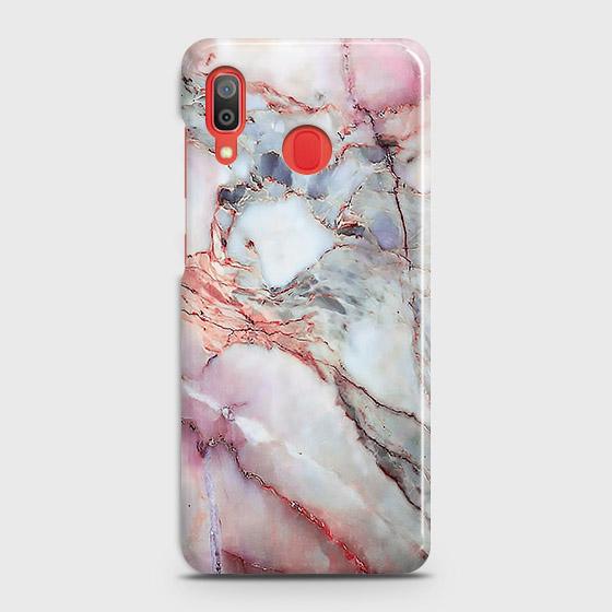SAMSUNG GALAXY A20 Cover - Violet Sky Marble Trendy Printed Hard Case with Life Time Colors Guarantee