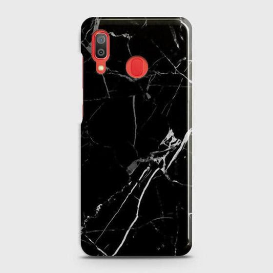 SAMSUNG GALAXY A20 Cover - Black Modern Classic Marble Printed Hard Case with Life Time Colors Guarantee