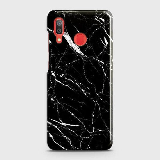 SAMSUNG GALAXY A30 Cover - Trendy Black Marble Printed Hard Case with Life Time Colors Guarantee b61 ( Fast Delivery )