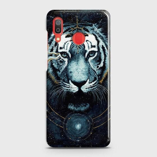 SAMSUNG GALAXY A20 Cover - Vintage Galaxy Tiger Printed Hard Case with Life Time Colors Guarantee b64 ( Fast Delivery )