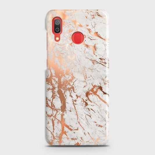 SAMSUNG GALAXY A30 Cover - In Chic Rose Gold Chrome Style Printed Hard Case with Life Time Colors Guarantee B(36)