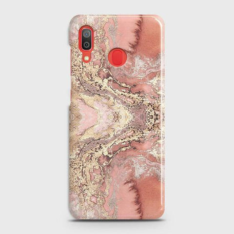 SAMSUNG GALAXY A30 Cover - Trendy Chic Rose Gold Marble Printed Hard Case with Life Time Colors Guarantee
