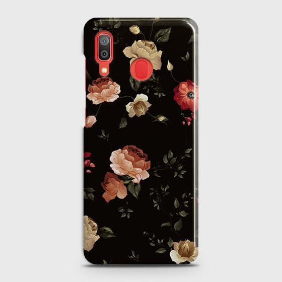 SAMSUNG GALAXY A30 Cover - Matte Finish - Dark Rose Vintage Flowers Printed Hard Case with Life Time Colors Guarantee