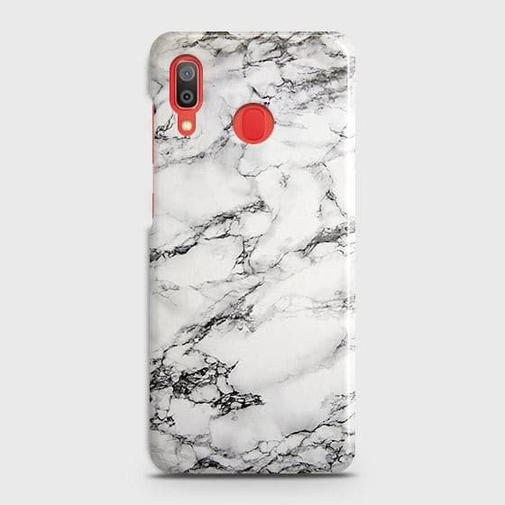 SAMSUNG GALAXY A30 Cover - Matte Finish - Trendy Mysterious White Marble Printed Hard Case with Life Time Colors Guarantee