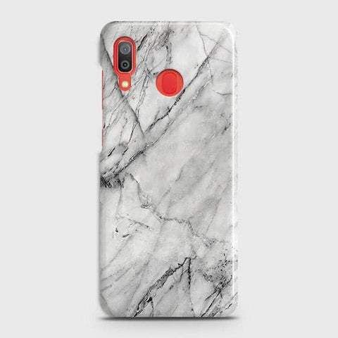 SAMSUNG GALAXY A30 Cover - Matte Finish - Trendy White Floor Marble Printed Hard Case with Life Time Colors Guarantee - D2