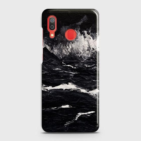 SAMSUNG GALAXY A30 Cover - Black Ocean Marble Trendy Printed Hard Case with Life Time Colors Guarantee B(36)