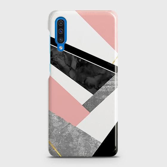 SAMSUNG GALAXY A50 Cover - Matte Finish - Geometric Luxe Marble Trendy Printed Hard Case with Life Time Colors Guarantee