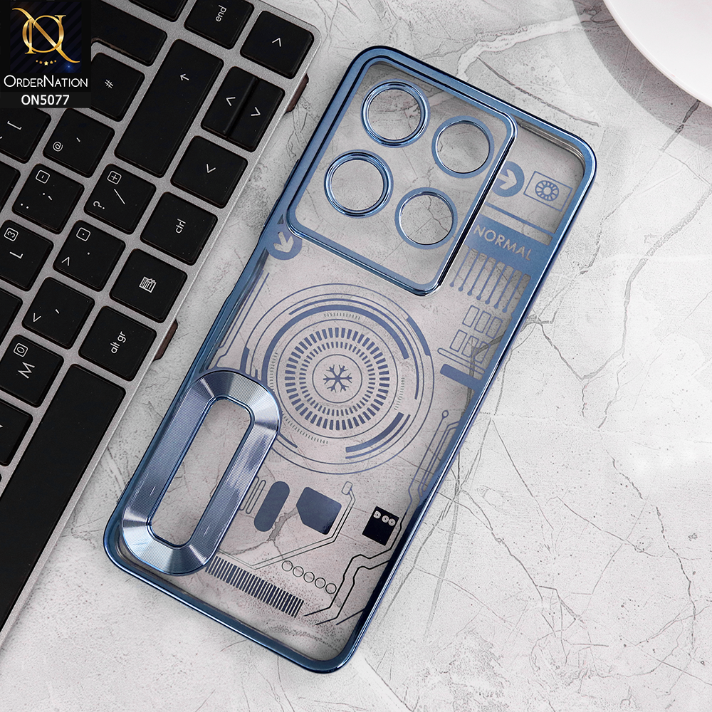 Infinix Note 30 - Serria Blue -  New Design Electroplating Soft TPU Cases With Camera Protection