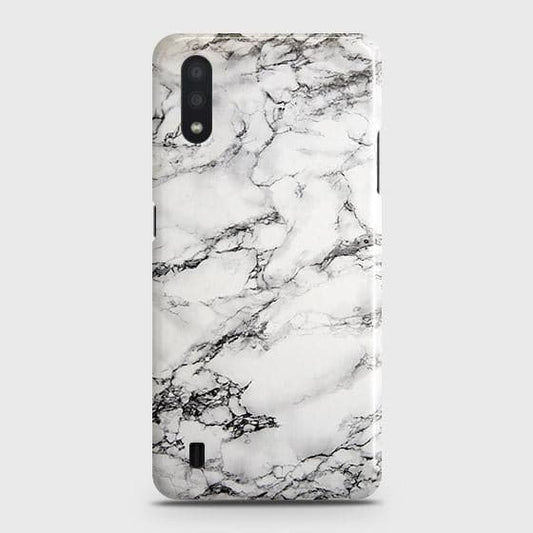 Samsung Galaxy A01 Cover - Matte Finish - Trendy Mysterious White Marble Printed Hard Case with Life Time Colors Guarantee