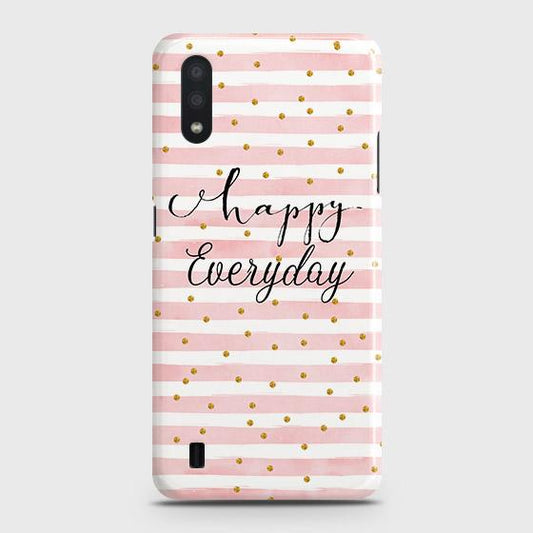 Samsung Galaxy A01 Cover - Trendy Happy Everyday Printed Hard Case with Life Time Colors Guarantee