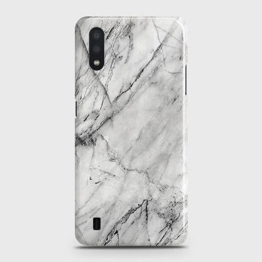 Samsung Galaxy A01 Cover - Matte Finish - Trendy White Floor Marble Printed Hard Case with Life Time Colors Guarantee - D2