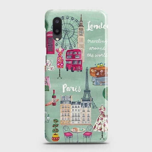 Samsung Galaxy A02 Cover - Matte Finish - London, Paris, New York ModernPrinted Hard Case with Life Time Colors Guarantee ( Fast Delivery )