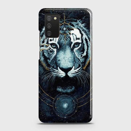 Samsung Galaxy A02s Cover - Vintage Galaxy Tiger Printed Hard Case with Life Time Colors Guarantee