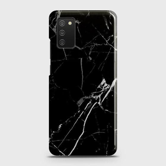 Samsung Galaxy A02s Cover - Black Modern Classic Marble Printed Hard Case with Life Time Colors Guarantee