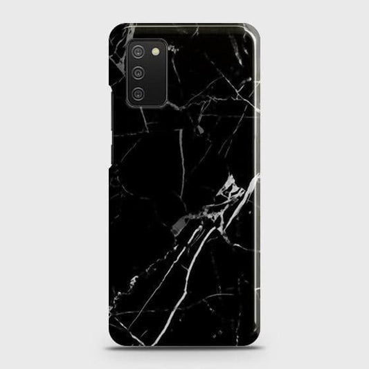 Samsung Galaxy A02s Cover - Black Modern Classic Marble Printed Hard Case with Life Time Colors Guarantee