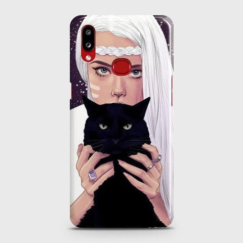 Samsung Galaxy A10s Cover - Trendy Wild Black Cat Printed Hard Case with Life Time Colors Guarantee