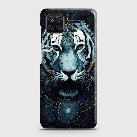 Samsung Galaxy A12 Cover - Vintage Galaxy Tiger Printed Hard Case with Life Time Colors Guarantee (Fast Delivery)