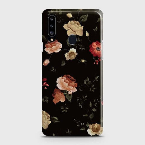 Samsung Galaxy A20s Cover - Matte Finish - Dark Rose Vintage Flowers Printed Hard Case with Life Time Colors Guarantee