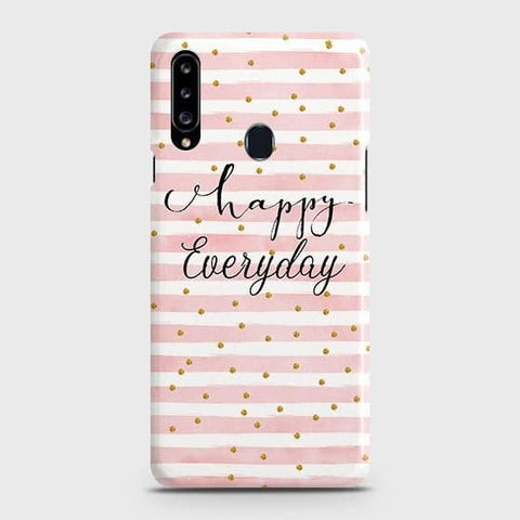 Samsung Galaxy A20s Cover - Trendy Happy Everyday Printed Hard Case with Life Time Colors Guarantee