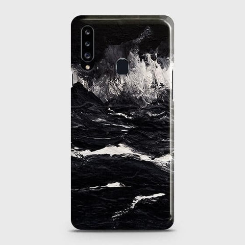 Samsung Galaxy A20s Cover - Black Ocean Marble Trendy Printed Hard Case with Life Time Colors Guarantee b64