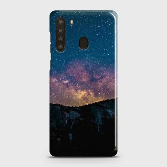Samsung Galaxy A21 Cover - Matte Finish - Embrace Dark Galaxy  Trendy Printed Hard Case with Life Time Colors Guarantee
