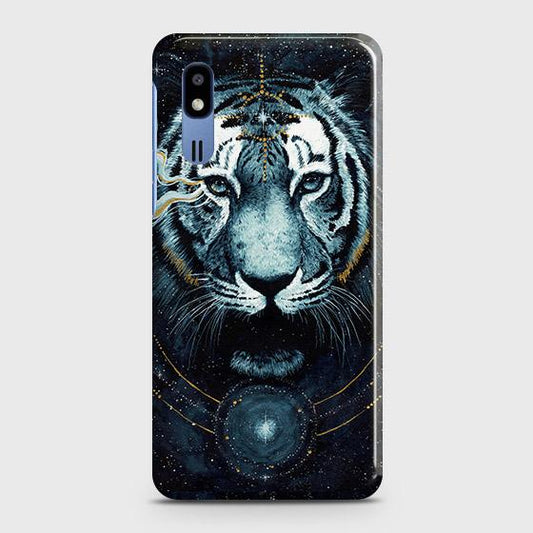 Samsung Galaxy A2 Core Cover - Vintage Galaxy Tiger Printed Hard Case with Life Time Colors Guarantee
