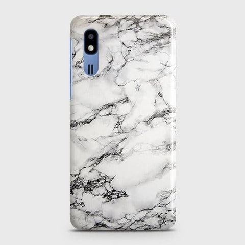 Samsung Galaxy A2 Core Cover - Matte Finish - Trendy Mysterious White Marble Printed Hard Case with Life Time Colors Guarantee