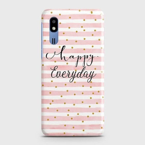 Samsung Galaxy A2 Core Cover - Trendy Happy Everyday Printed Hard Case with Life Time Colors Guarantee