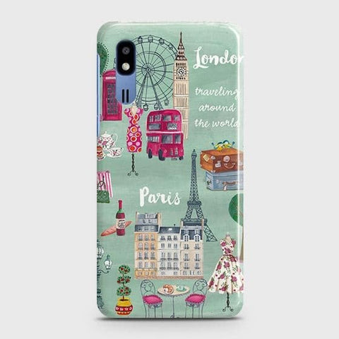 Samsung Galaxy A2 Core Cover - Matte Finish - London, Paris, New York ModernPrinted Hard Case with Life Time Colors Guarantee