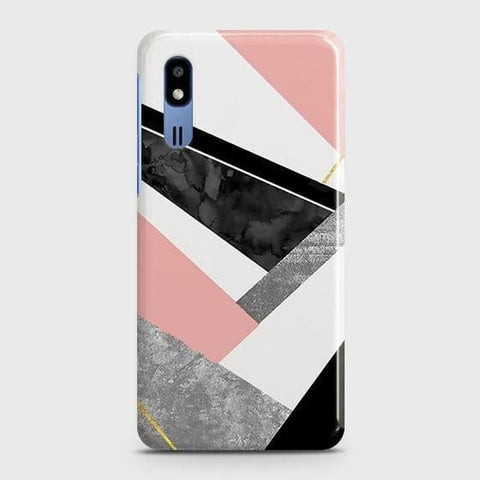 Samsung Galaxy A2 Core Cover - Matte Finish - Geometric Luxe Marble Trendy Printed Hard Case with Life Time Colors Guarantee
