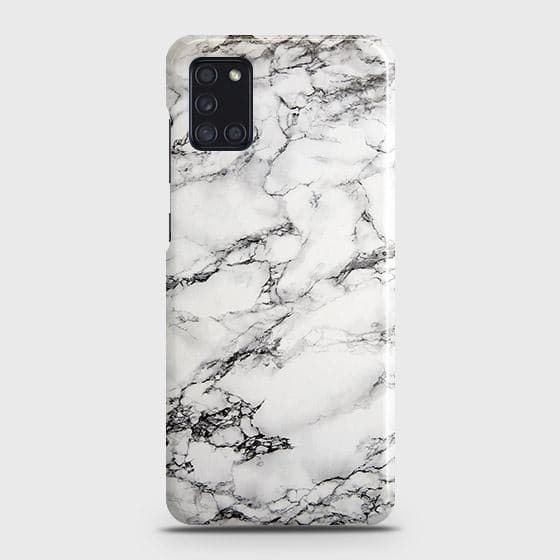 Samsung Galaxy A31 Cover - Matte Finish - Trendy Mysterious White Marble Printed Hard Case with Life Time Colors Guarantee