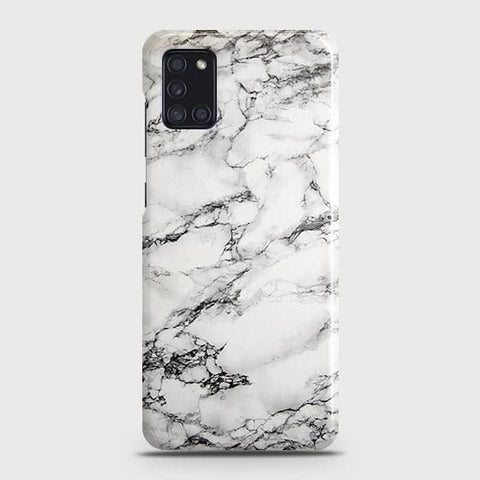 Samsung Galaxy A31 Cover - Matte Finish - Trendy Mysterious White Marble Printed Hard Case with Life Time Colors Guarantee